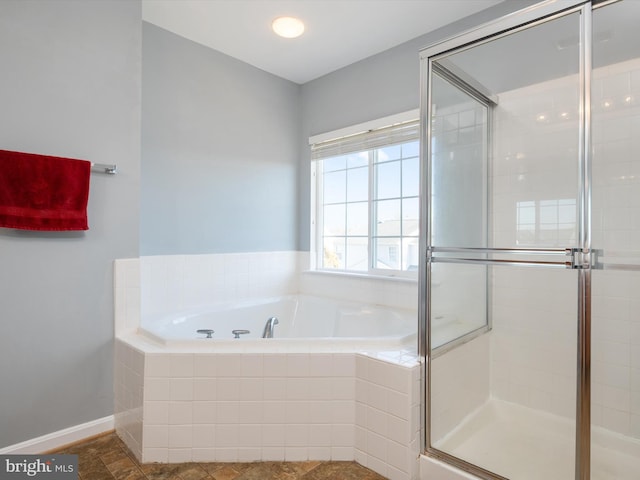 bathroom with plus walk in shower