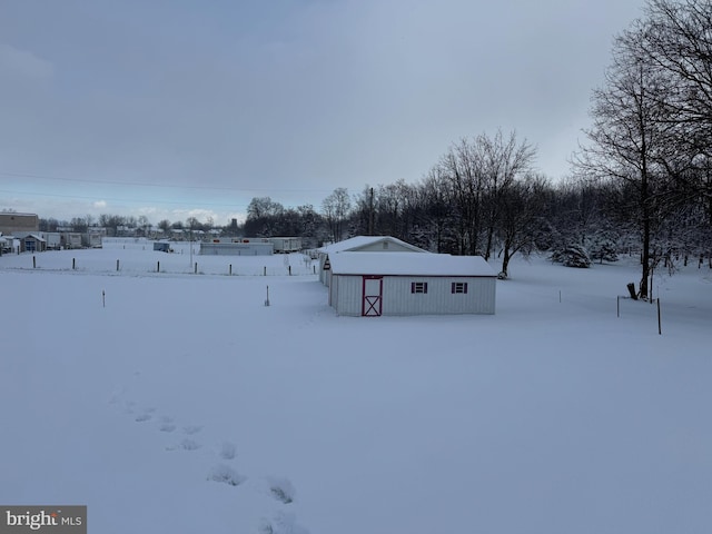 view of snowy yard