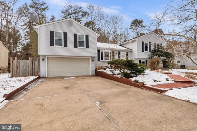 tri-level home featuring a garage