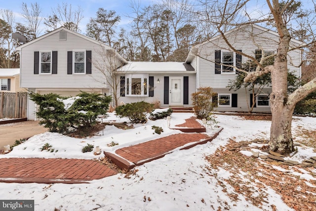 view of split level home