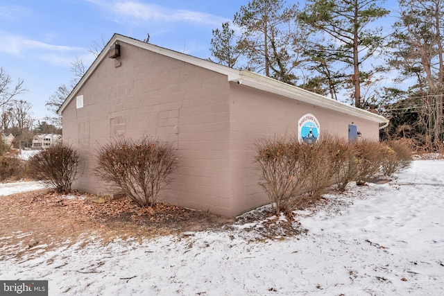 view of snowy exterior