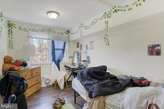 bedroom featuring dark wood-type flooring