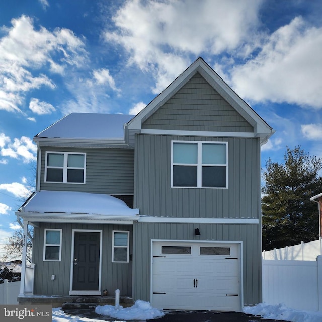 view of front of home with a garage