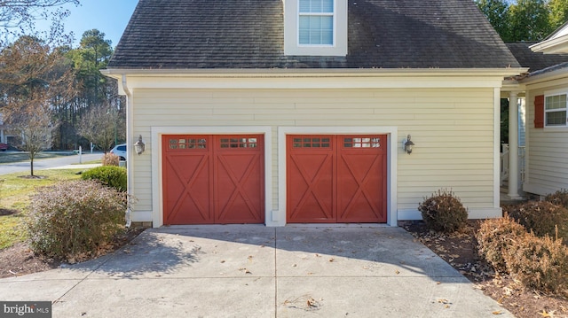 view of garage