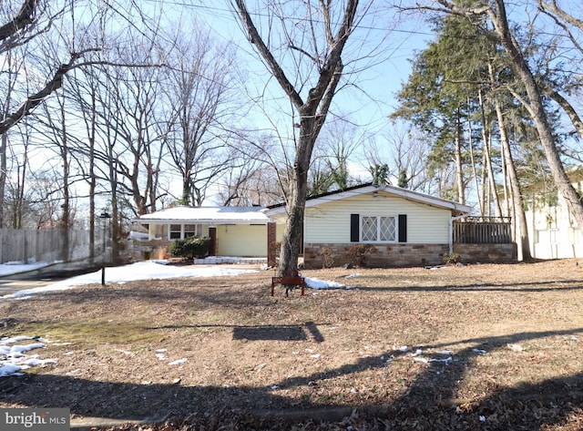 view of ranch-style house