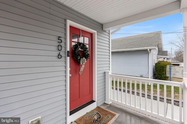 view of doorway to property