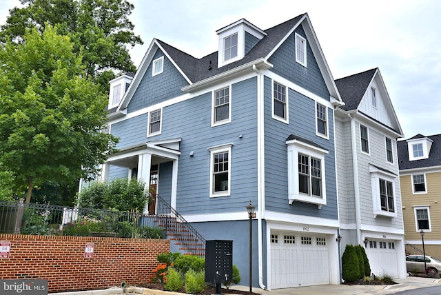 view of front of home with a garage