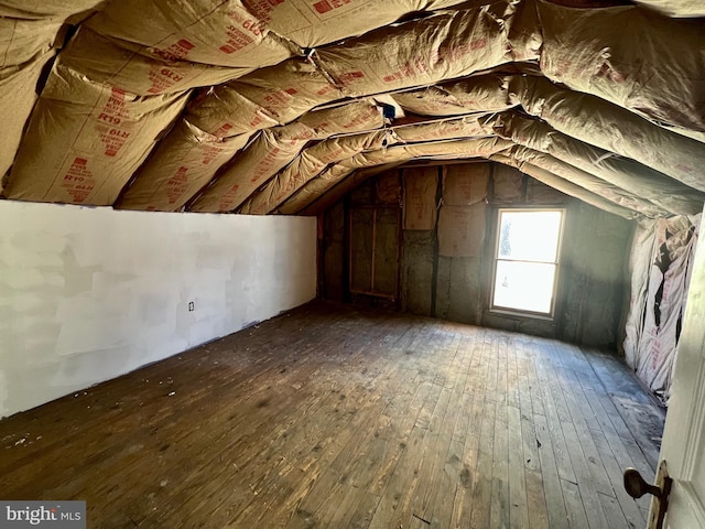 view of unfinished attic