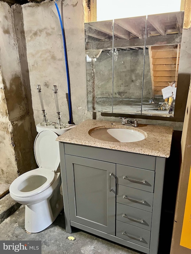 bathroom with toilet and vanity