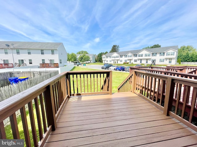 deck with a lawn