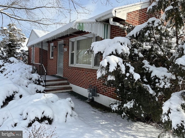 view of snowy exterior