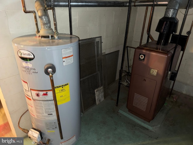 utilities featuring gas water heater