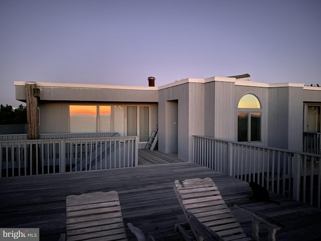 view of deck at dusk