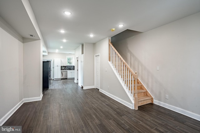 interior space featuring dark wood-type flooring