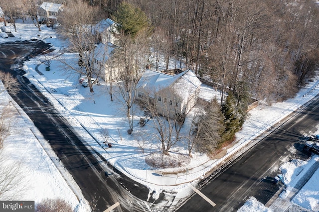 view of snowy aerial view