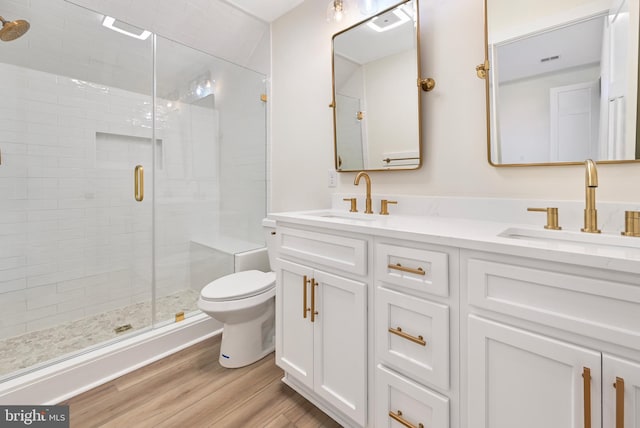 116 Holly Hill Ct, Fruitland, MD 21826 - full bath with a stall shower, wood finished floors, and a sink