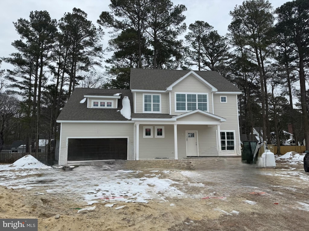 view of front facade featuring a garage