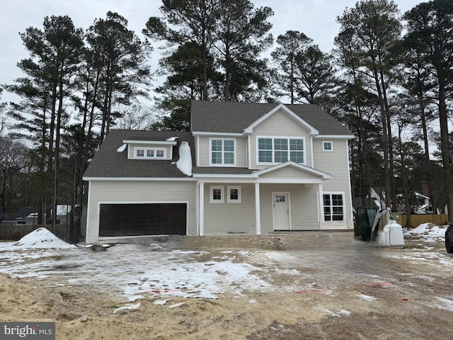 view of front facade with a garage