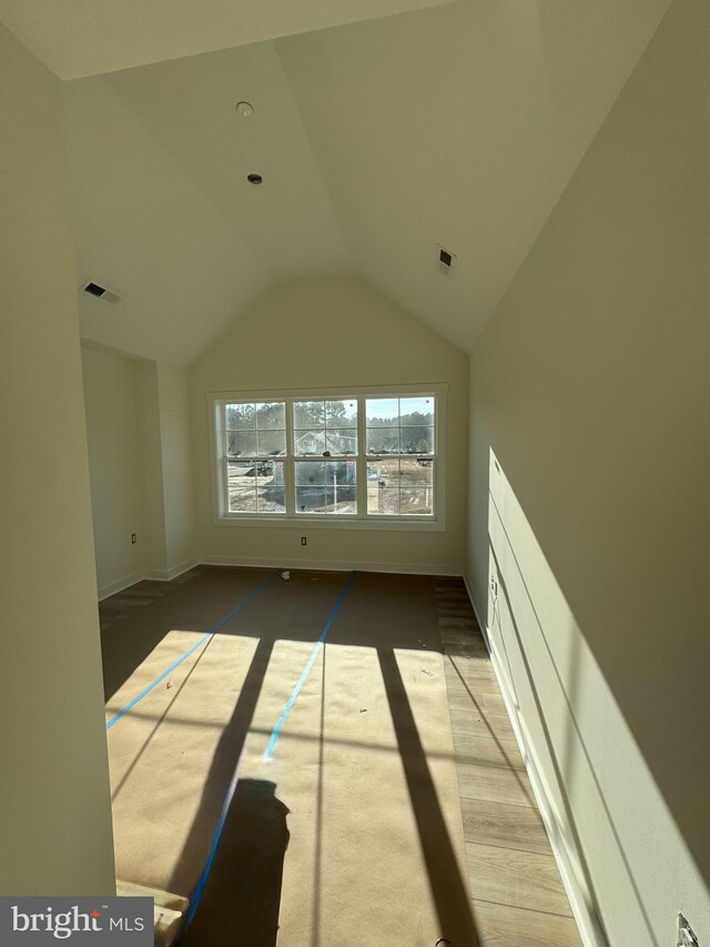 interior space with lofted ceiling