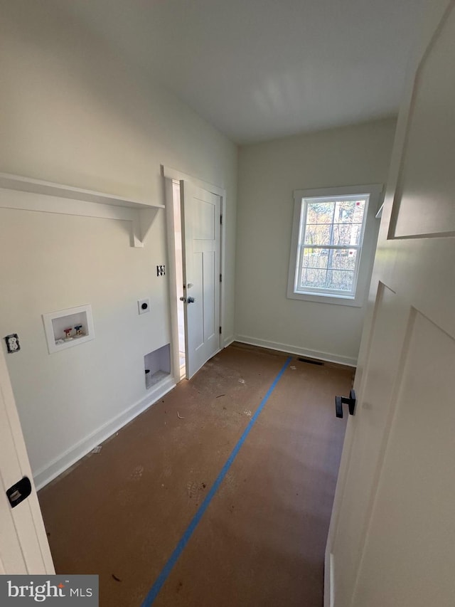 laundry room featuring electric dryer hookup and hookup for a washing machine