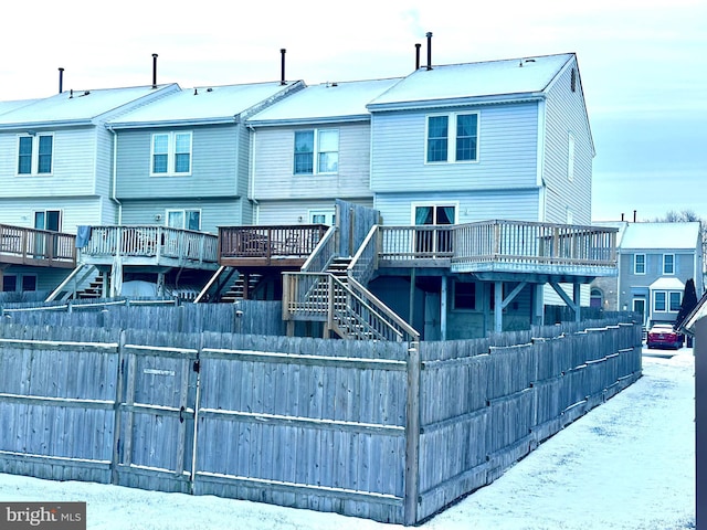 rear view of house with a deck