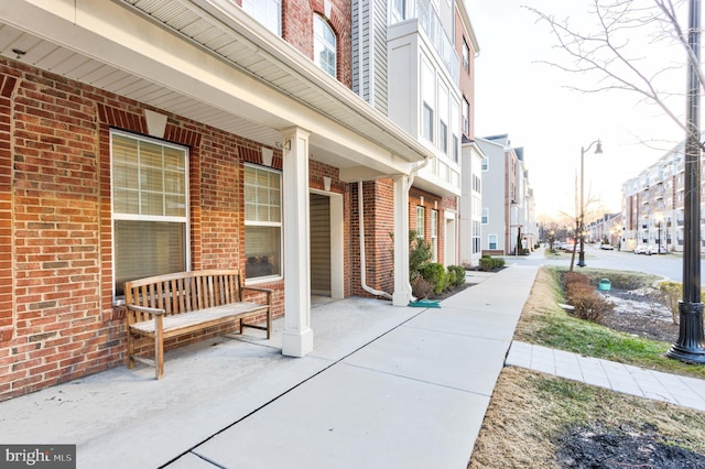 exterior space featuring covered porch