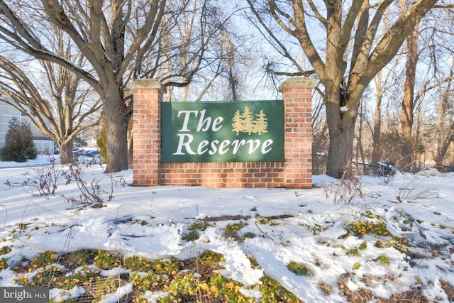 view of community sign