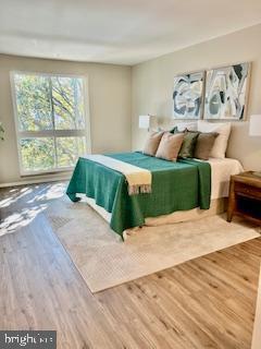 bedroom featuring hardwood / wood-style floors