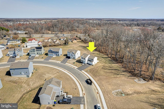 bird's eye view featuring a residential view