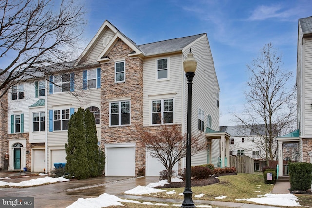 view of property with a garage