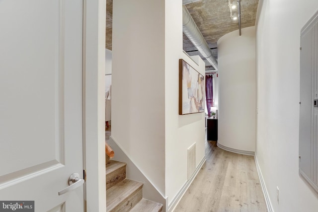 hall featuring light wood-type flooring