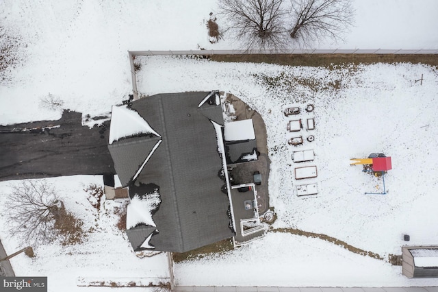 view of snowy aerial view