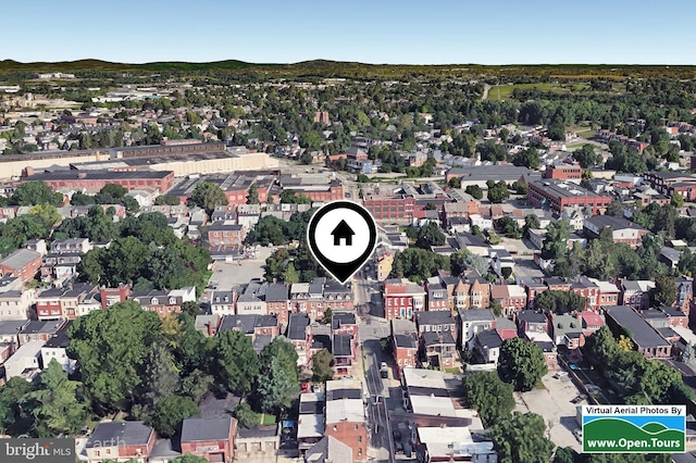 bird's eye view with a residential view