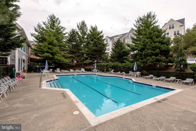 view of pool with a patio area