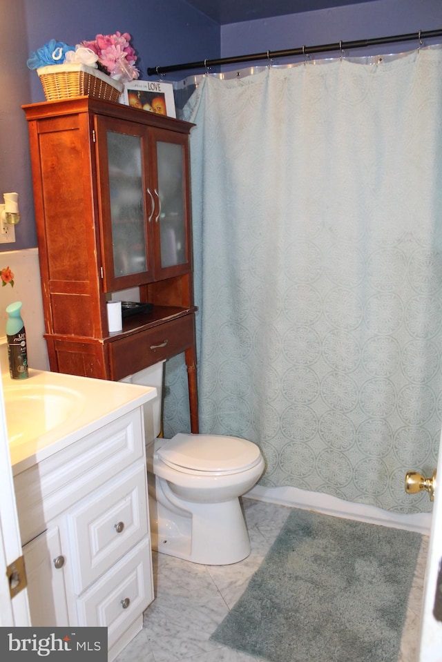 bathroom with toilet and vanity