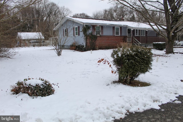 view of single story home