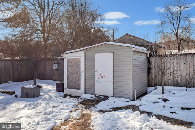 view of snow covered structure