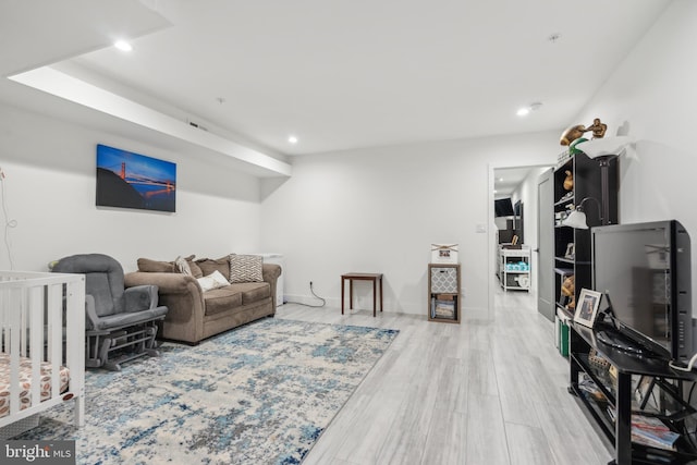 living room featuring wood-type flooring