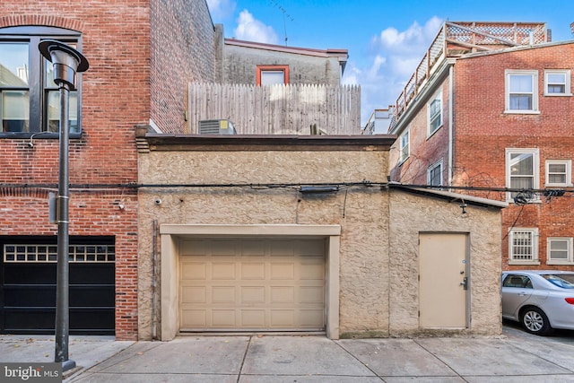 exterior space featuring a garage