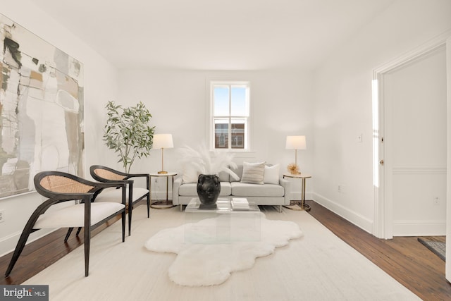 living area featuring hardwood / wood-style flooring