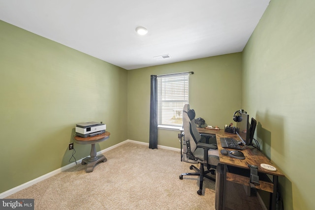 view of carpeted office