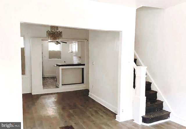 interior space featuring dark hardwood / wood-style flooring