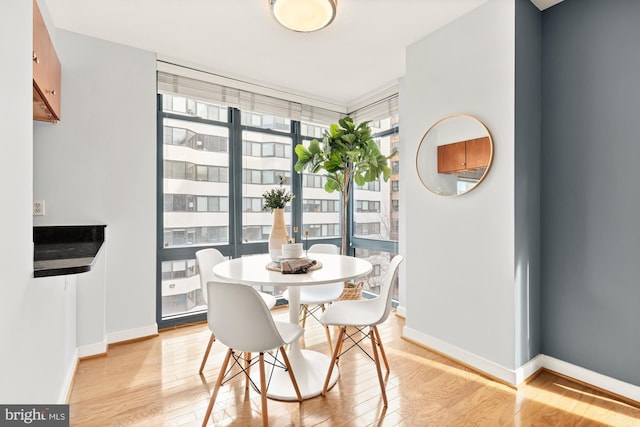 dining room with light hardwood / wood-style flooring