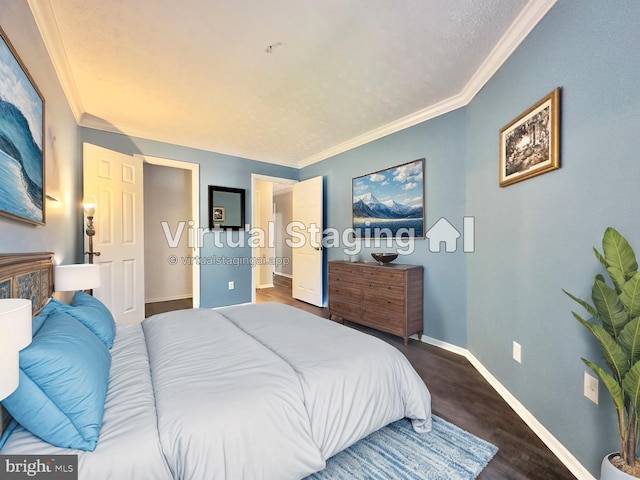 bedroom featuring ornamental molding