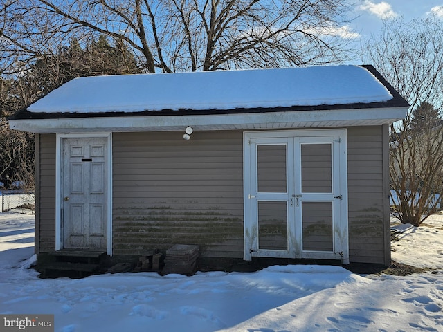 view of snow covered structure