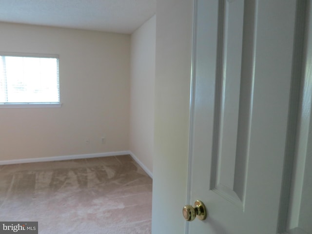 spare room with baseboards and carpet floors