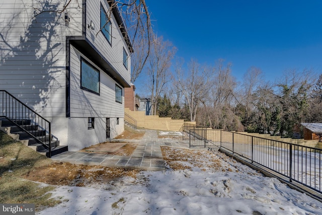 view of snowy exterior