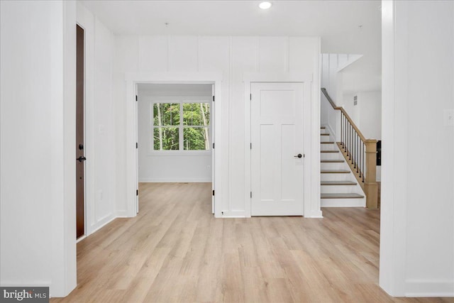 interior space featuring light hardwood / wood-style flooring