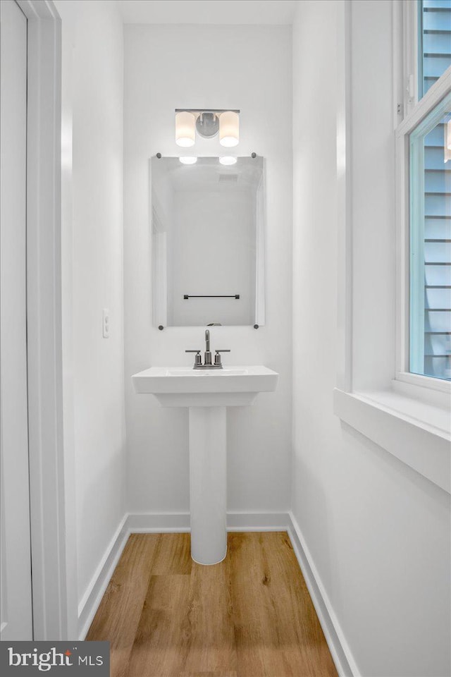 bathroom featuring hardwood / wood-style flooring