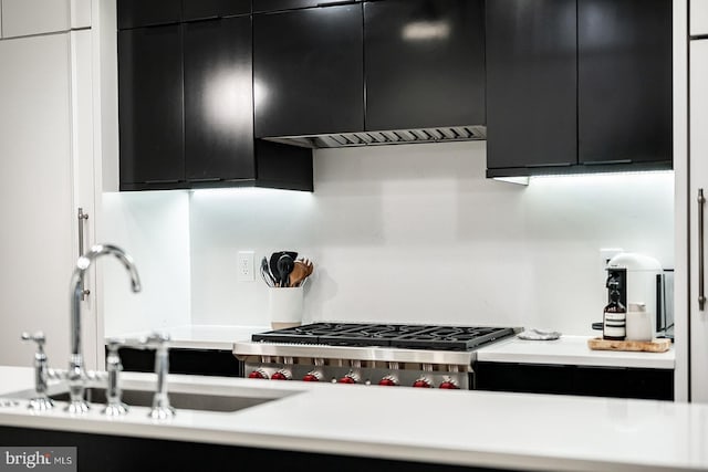 kitchen featuring sink and stainless steel gas stovetop